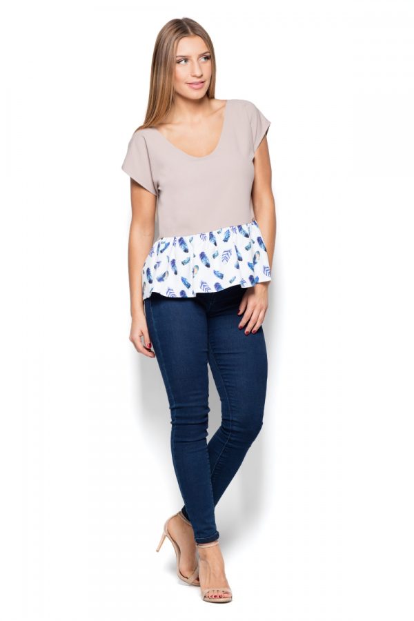 Beige Blouse in Women`s Blouses, Tunics with
