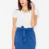 Navy Blue Skirt in Skirts with Polyester