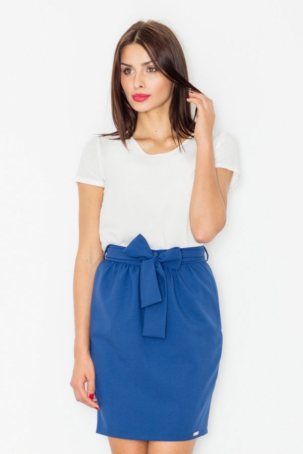 Navy Blue Skirt in Skirts with Polyester