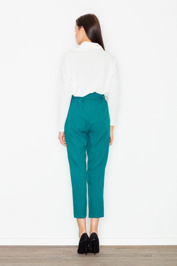 Green Women Trousers in Casual Pants For Women with Polyester