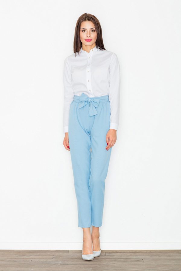 Blue Women Trousers in Casual Pants For Women with Polyester