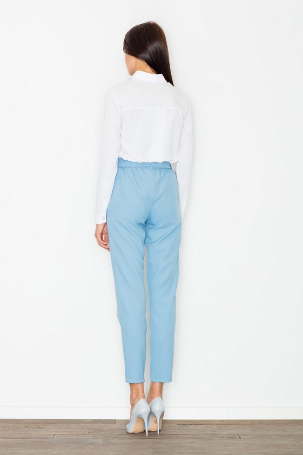 Blue Women Trousers in Casual Pants For Women with Polyester