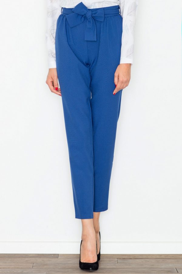 Navy Blue Women Trousers in Casual Pants For Women with Polyester