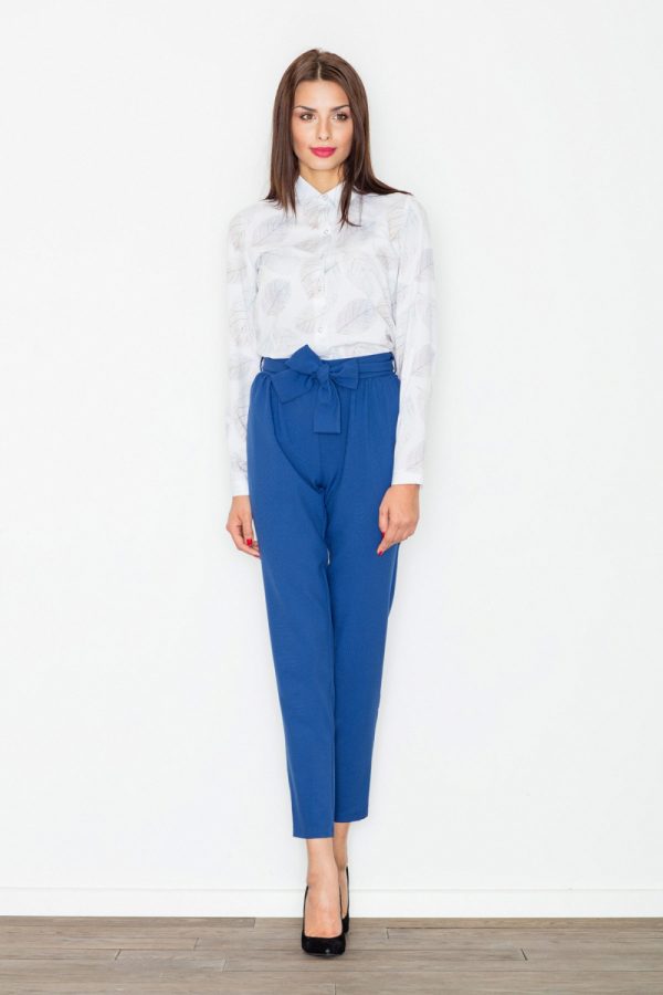 Navy Blue Women Trousers in Casual Pants For Women with Polyester