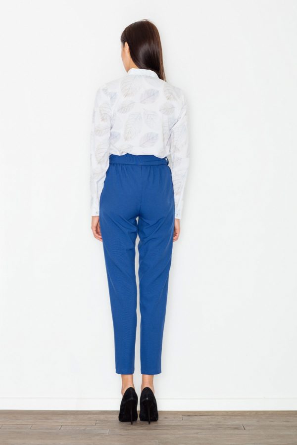 Navy Blue Women Trousers in Casual Pants For Women with Polyester