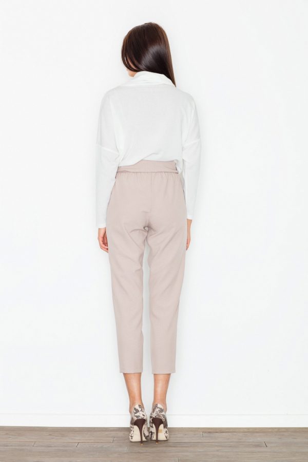 Beige Women Trousers in Casual Pants For Women with Polyester