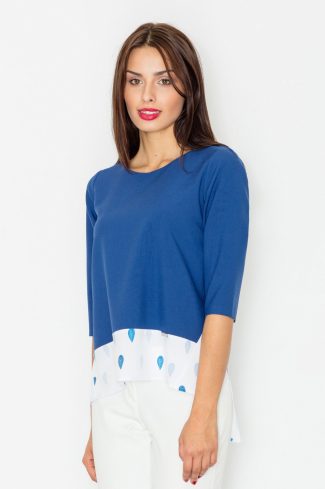 navy blue Blouse model 77129 Figl