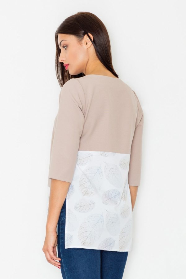 beige Blouse model 77130 Figl