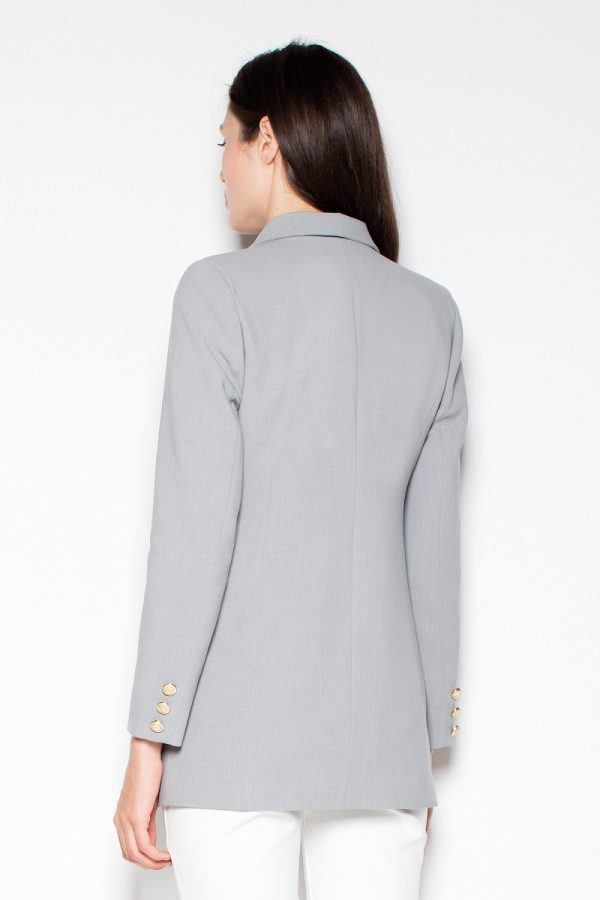 Grey Jacket in Jackets, Vests For Women with Spandex, Polyester and Viscose