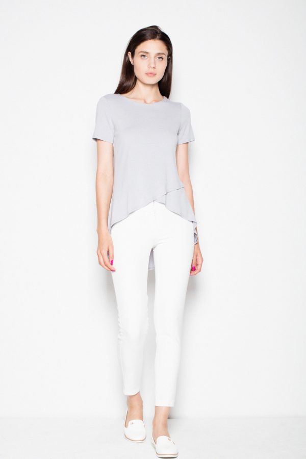 Grey Blouse in Women`s Blouses, Tunics with Spandex and Viscose