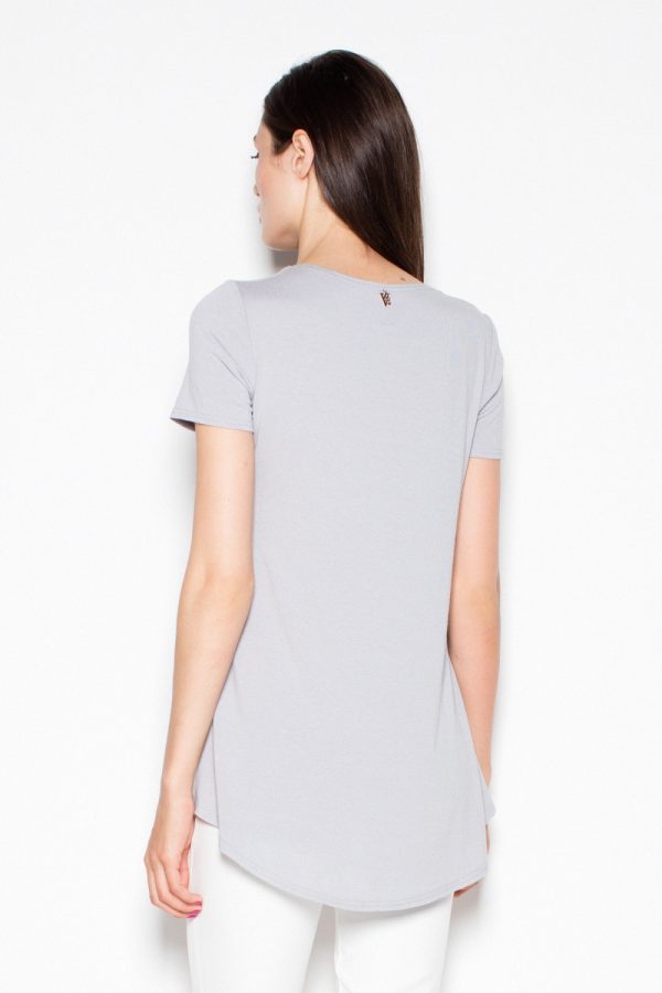 Grey Blouse in Women`s Blouses, Tunics with Spandex and Viscose