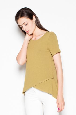 Green Blouse in Women`s Blouses, Tunics with Spandex and Viscose