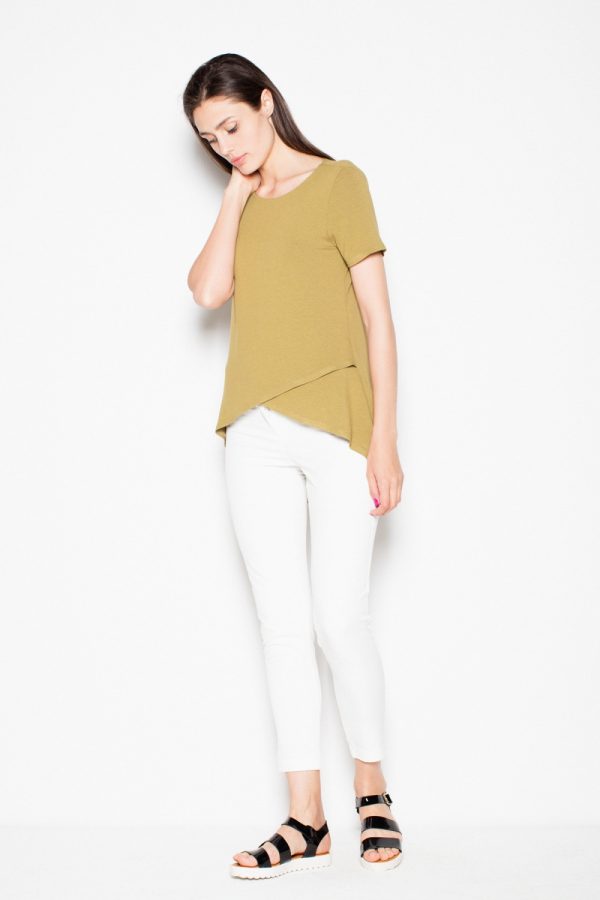 Green Blouse in Women`s Blouses, Tunics with Spandex and Viscose