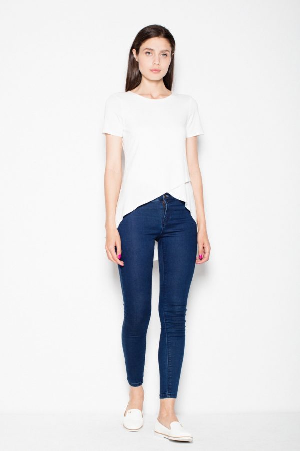 Beige Blouse in Women`s Blouses, Tunics with Spandex and Viscose