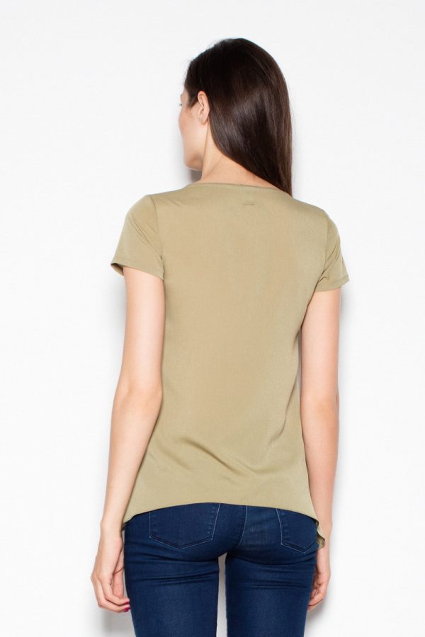 Green Blouse in Women`s Blouses, Tunics with Spandex, Polyester and Viscose