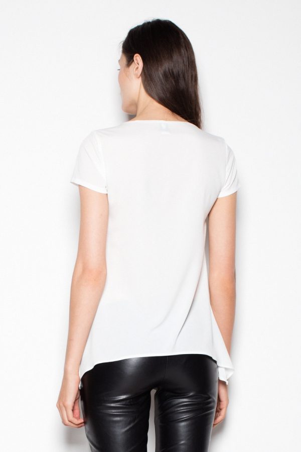 Beige Blouse in Women`s Blouses, Tunics with Spandex, Polyester and Viscose