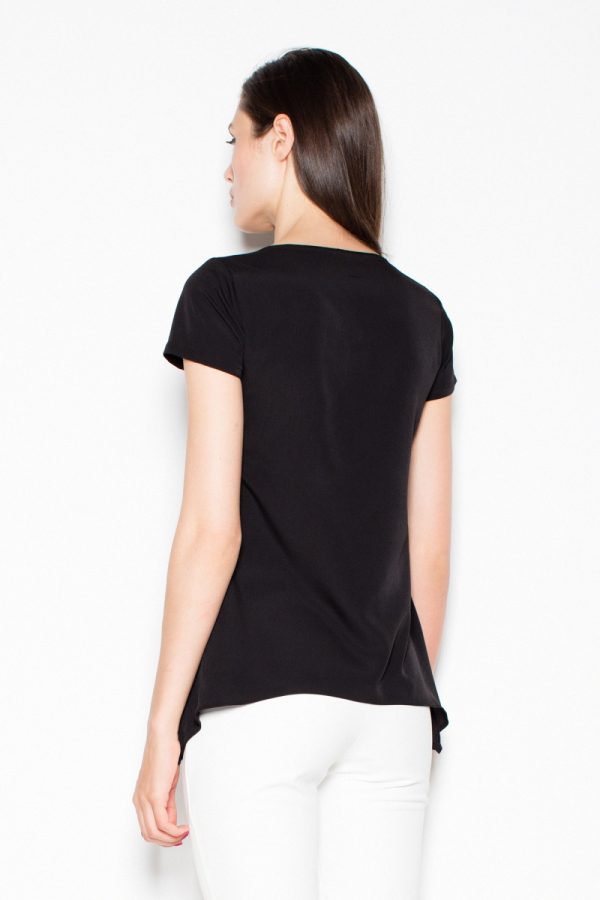 Black Blouse in Women`s Blouses, Tunics with Spandex, Polyester and Viscose