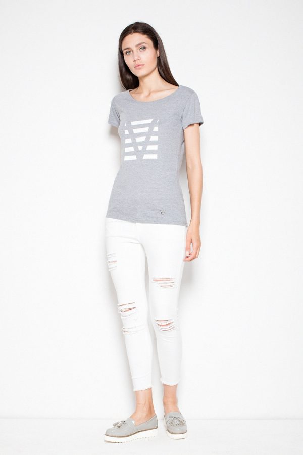 Grey Blouse in Women`s Blouses, Tunics with Cotton and Polyester