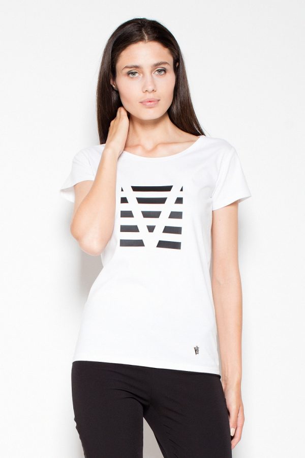 White Blouse in Women`s Blouses, Tunics with Cotton and Polyester
