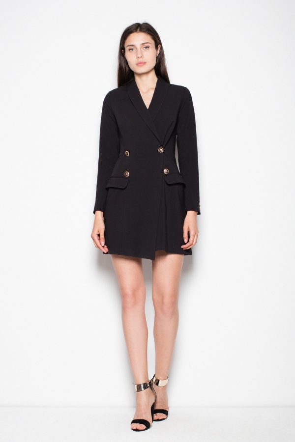 Black Daydress in Day Dresses with Spandex, Polyester and Viscose
