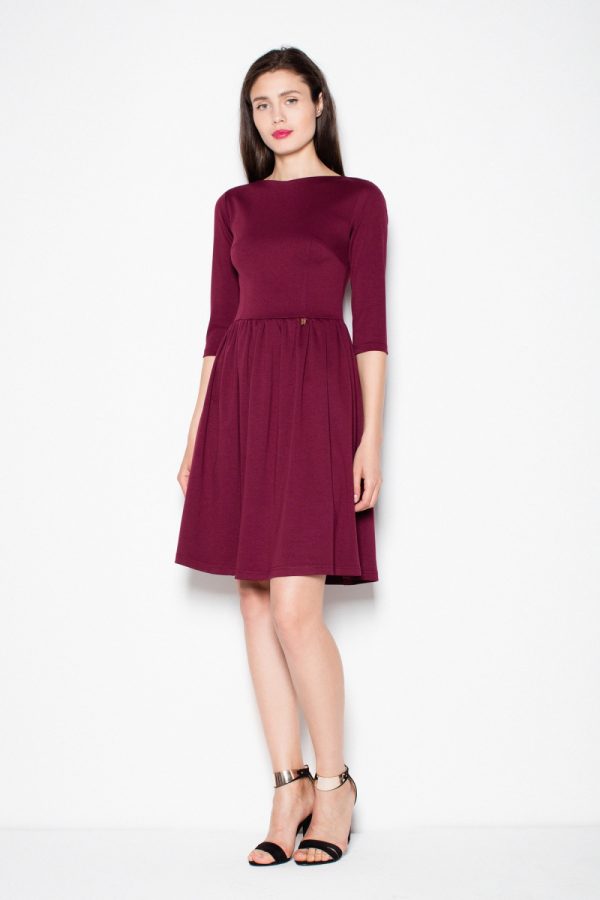Red Daydress in Day Dresses with Spandex, Polyester and Viscose