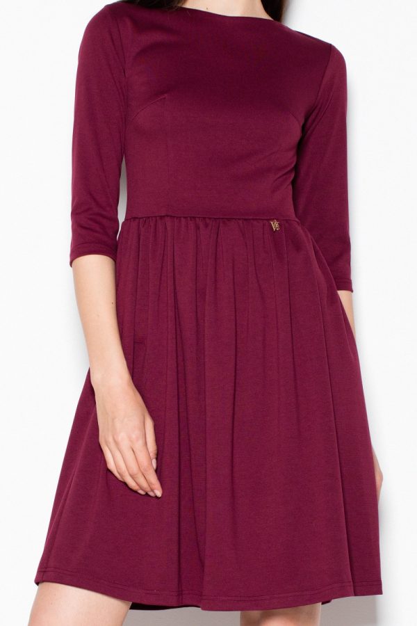 Red Daydress in Day Dresses with Spandex, Polyester and Viscose