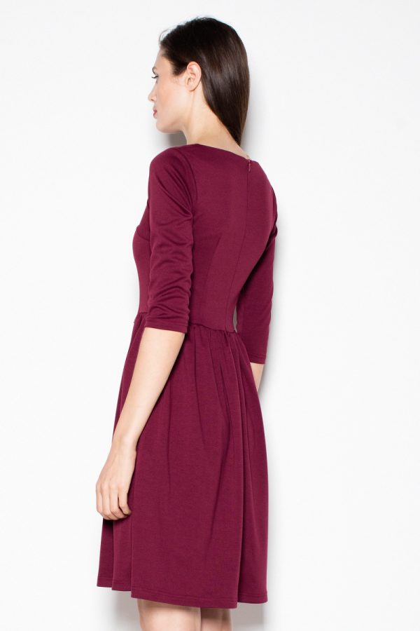 Red Daydress in Day Dresses with Spandex, Polyester and Viscose