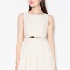 Beige Cocktail Dress in Day Dresses with Polyester
