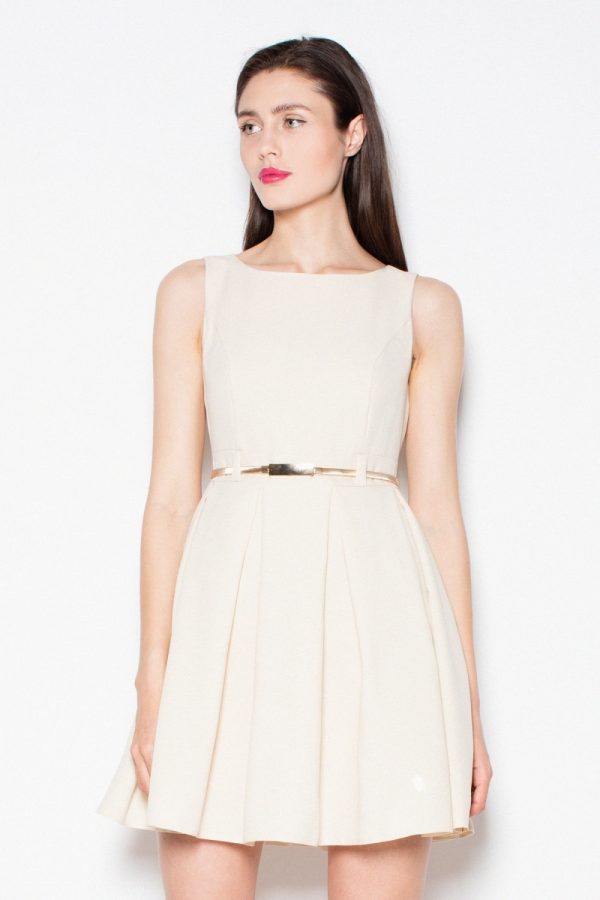 Beige Cocktail Dress in Day Dresses with Polyester