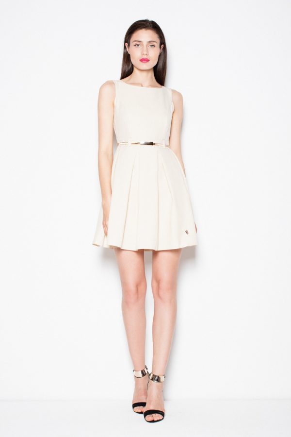 Beige Cocktail Dress in Day Dresses with Polyester