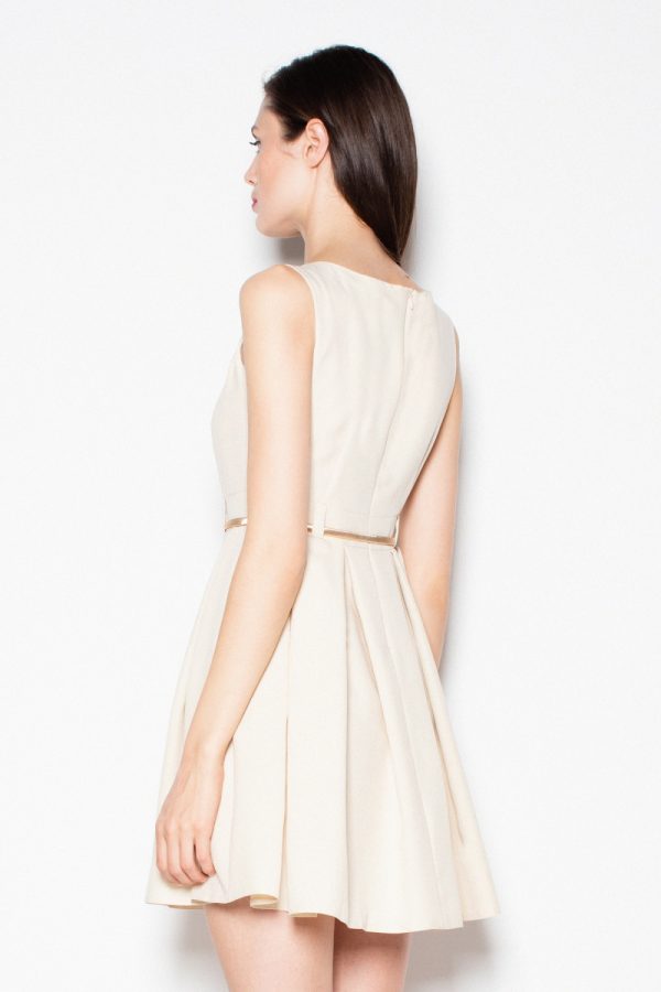 Beige Cocktail Dress in Day Dresses with Polyester
