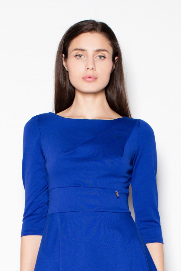Blue Daydress in Day Dresses with Spandex, Polyester and Viscose