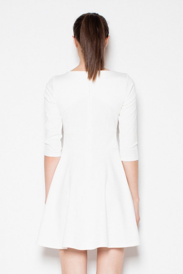 Beige Daydress in Day Dresses with Spandex, Polyester and Viscose