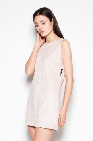 Beige Daydress in Day Dresses with Spandex and Polyester