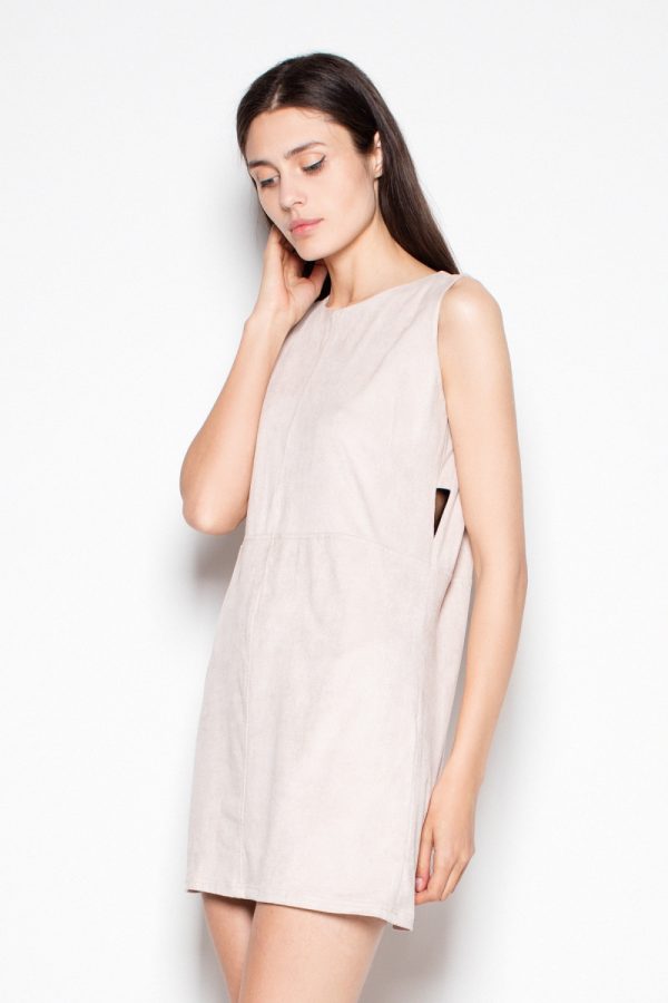 Beige Daydress in Day Dresses with Spandex and Polyester