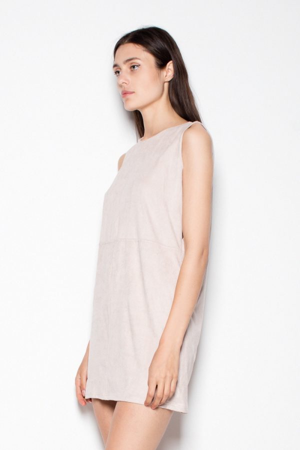 Beige Daydress in Day Dresses with Spandex and Polyester