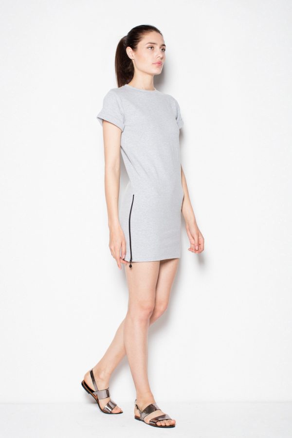 Grey Daydress in Day Dresses with Cotton and Spandex