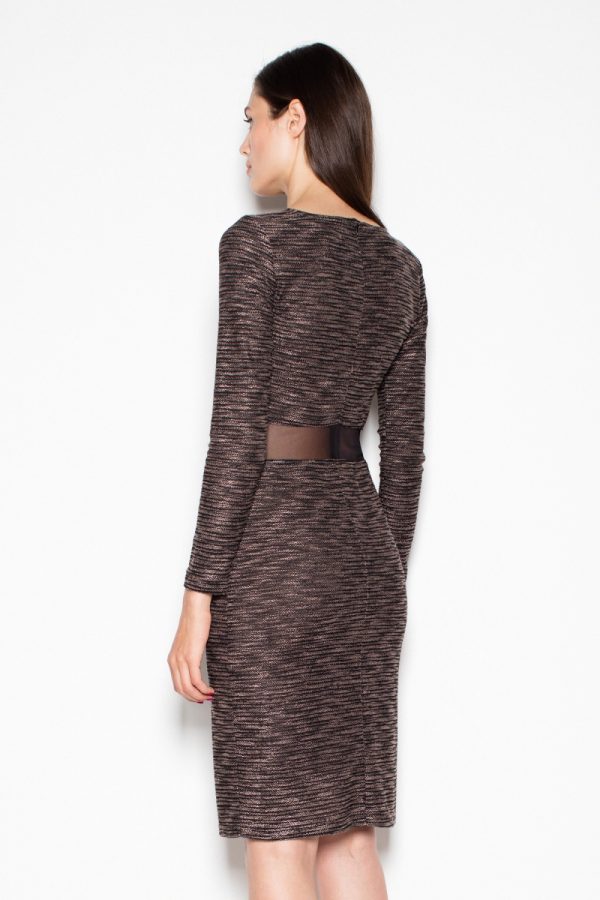 Brown Daydress in Day Dresses with Acrylic, Spandex and Polyester
