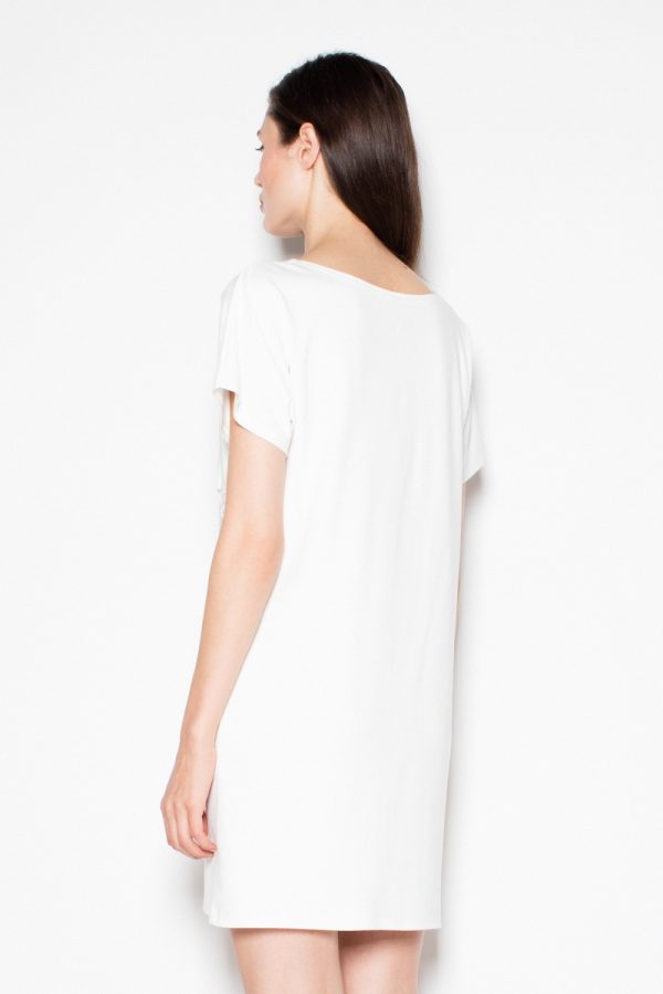 Beige Daydress in Day Dresses with Spandex, Polyester and Viscose