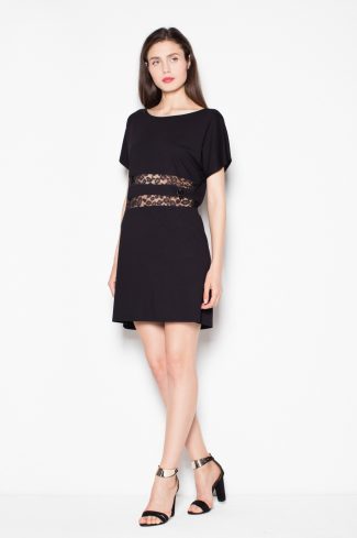 Black Daydress in Day Dresses with Spandex, Polyester and Viscose