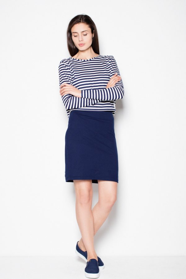 Navy Blue Daydress in Day Dresses with Cotton and Polyester