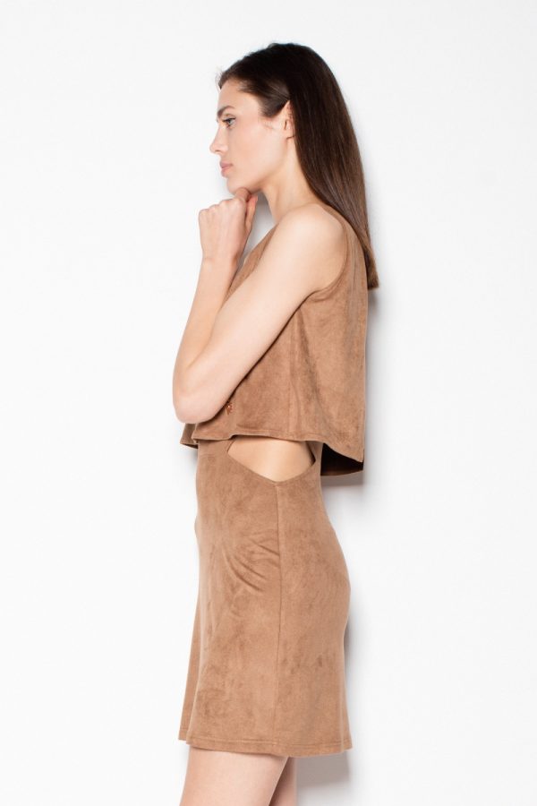 Brown Daydress in Day Dresses with Spandex and Polyester