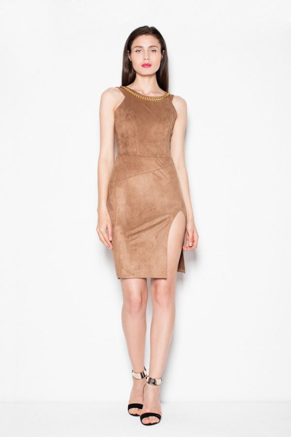 Brown Evening Dress in Evening Dresses with Spandex and Polyester
