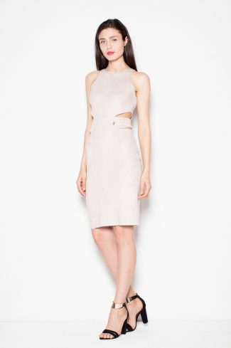 Beige Evening Dress in Evening Dresses with Spandex and Polyester