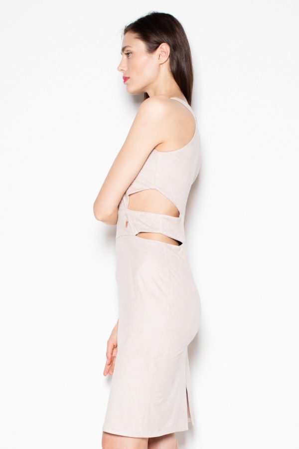 Beige Evening Dress in Evening Dresses with Spandex and Polyester