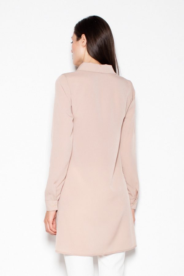 Beige Blouse in Women`s Blouses, Tunics with Spandex, Polyester and Viscose