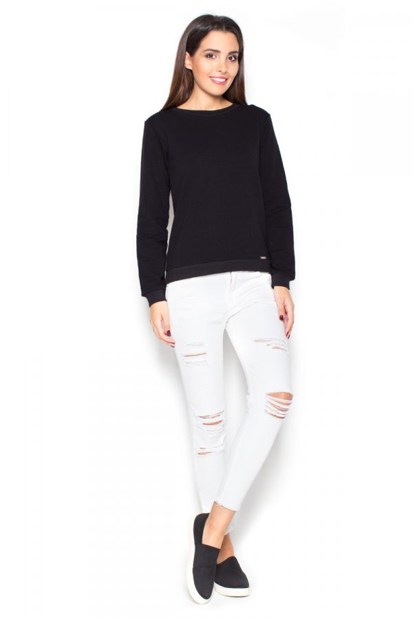 Black Blouse in Women`s Blouses, Tunics with Cotton and Spandex