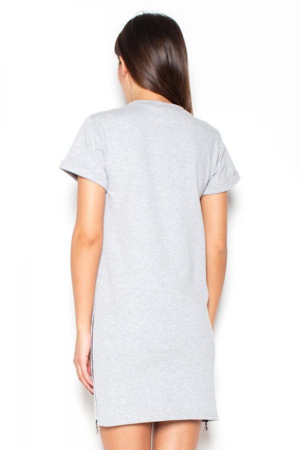 Grey Daydress in Day Dresses with Cotton and Spandex