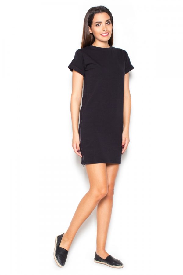 Black Daydress in Day Dresses with Cotton and Spandex