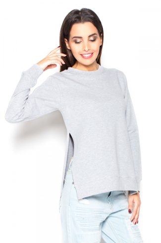 Grey Blouse in Women`s Blouses, Tunics with Cotton and Spandex